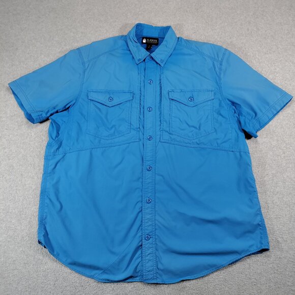Alaskan Hardgear Crosshaul Shirt Mens XL Blue Duluth Trading Co. Fishing Outdoor - Picture 1 of 12